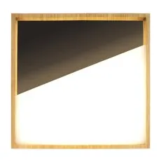 LED-Wandleuchte Vista, schwarz/holz hell, 40 x 40 cm