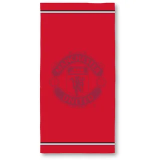 Manchester United Offiziell Lizenziertes Kinderhandtuch des FC Superweiches Tragegefühl | Streifenmuster | Ideal für zu Hause, im Bad, am Strand und am Schwimmbad | Einheitsgröße 80 x 160 cm