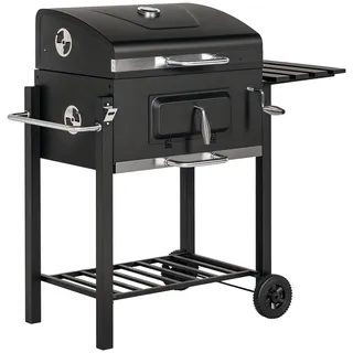 Outsunny Holzkohlegrill Grillwagen schwarz