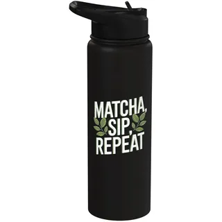 Matcha Sip Repeat Lustiger Iced Matcha Latte Stainless Steel Insulated Water Bottle