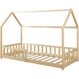 [en.casa] Hausbett Hesel 90 x 200 cm Kiefer natur beige