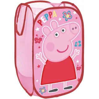 Superdiver Faltbarer Pop-Up Korb für Kinder mit Griffen – Peppa Pig I Wäschekorb I Organisationskorb für Kleidung und Spielzeug (58 x 36 x 36) Kinderzimmer I Behälter für Mädchenzimmer