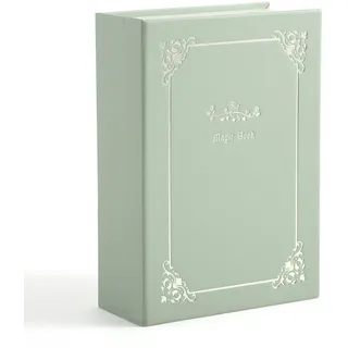 CASEGRACE Schmuckkästchen, Organizer, PU-Leder, Tagebuch, Schmuckschatulle, magisches Buch-Design für Ohrringe, Armbänder, Halsketten, Ringe, Aufbewahrung für Frauen und Mädchen, Grün