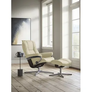 Stressless® »Mayfair« Set, Relaxsessel mit Hocker, mit Hocker, mit Cross Base, Größe S, M & L, Holzakzent Wenge beige