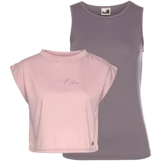 Ocean Sportswear Yoga & Relax Shirt »Soulwear - 2-tlg. Yoga Shirt & Top« Set, Kurzarm, sportlicher Stil, mit Print, Rundhalsausschnitt, rosa