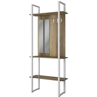 Vicco Garderobenschrank Livi 90 x 215 cm Weiß / Eiche