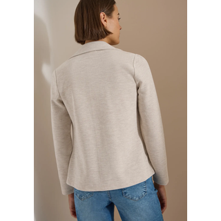 Jackenblazer CECIL, Damen, Gr. M (40), beige (cashmere beige melange), Web, Obermaterial: 95% Baumwolle, 5% Elasthan, meliert, unifarben, normal hüftbedeckend, V-Ausschnitt, abgesteppte Kante, Blazer Jackenblazer, mit Struktur in Unifarbe