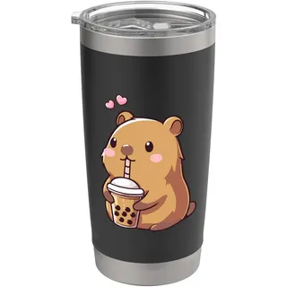 Capybara Boba Bubble Tea Kinder Mädchen Kinder Kawaii Capybara Doppelwandiger Edelstahl-Thermobecher