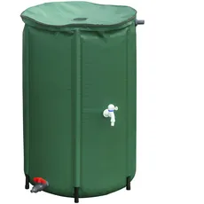 Meister Regentonne faltbar - 250 Liter - 88 x Ø 60 cm - Kunststoff - grün / Regenfass / Regentonnenbehältnis / Wasserspeicher / 9968100