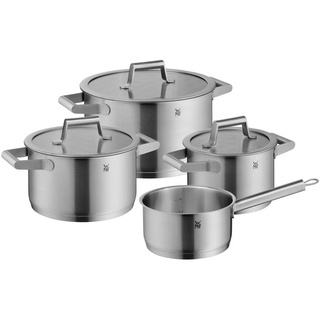 WMF Kochtopfset , Silberfarben , Metall , 4-teilig , 16 cm,20 cm,16 cm , rostfrei, TransTherm®-Allherdboden , Kochgeschirr, Töpfe, Topfsets