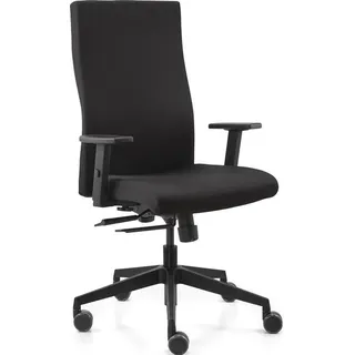 Bürodrehstuhl m.Synchrontechnik schwarz 420-530mm m.Armlehnen Trgf.110kg - Schwarz
