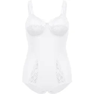 Susa Body "Latina" stark formend, Glitzer-Effekt, Spitze, ohne Bügel, weiß