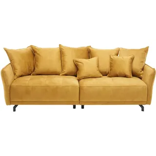 Carryhome Bigsofa , Gelb , Metall , Uni , Füllung: Silikon,Silikon , 226x91x103 cm , Stoffauswahl , Wohnzimmer, Sofas & Couches, Sofas, Textilsofas
