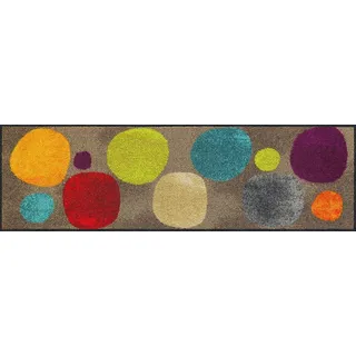 SALONLOEWE Broken Dots 030x100 cm bunt Läufer schmal Kreise Sauberlaufmatte