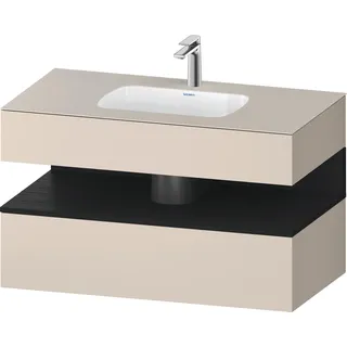 Duravit Collection One Einbauwaschtisch mit Konsolenwaschtischunterbau, 1000x550x600mm, Nische Eiche Schwarz, QA4786016830000, Farbe: taupe supermatt