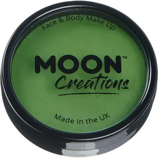 Moon Creations Pro Gesichts- und Körper-Make-up, professionelle Farbfarben-Kuchentöpfe für Gesichtsfarbe, Kostüme, Feste, Halloween für Kinder, Erwachsene (Grasgrün, 36 g)