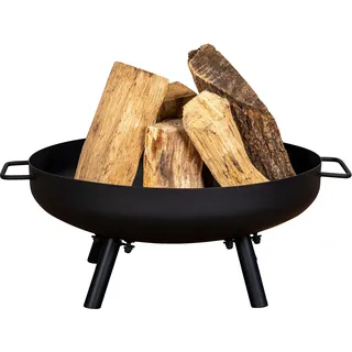 Feuerschale Eisen Schwarz 50cm Feuerkorb Garten Feuerstelle Outdoor Kamin Gartenfeuer