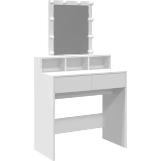vidaXL Schminktisch mit LED-Beleuchtung Weiß 80x41x144,5 cm - Weiß