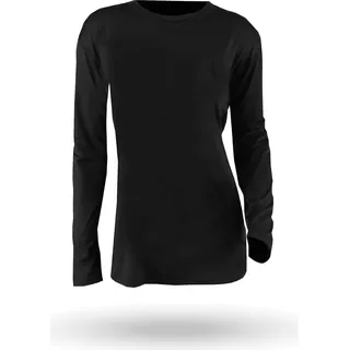 Thermounterhemd Damen, Warm & Atmungsaktiv Lang Skiunterwäsche Thermo Unterwäsche, weiches Innenfutter Microfleece, Funktionsunterwäsche - Schwarz