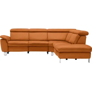 Cantus Ecksofa , Terracotta , Textil , Uni , Ottomane rechts, L-Form , 271x239 cm , Goldenes M , Bettkasten erhältlich, Fußauswahl, Lederauswahl, Stoffauswahl, seitenverkehrt erhältlich, Hocker erhältlich, Rückenfutter , Wohnzimmer, Sofas & Couches, Wohnlandschaften, Ecksofas