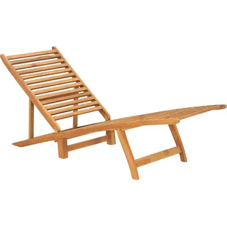 The Living Store Sonnenliege Massivholz Teak - Braun