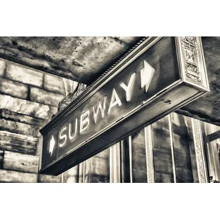 queence Acrylglasbild »SUBWAY Schild« Elemente der Architektur   Schilder   Schriftzug   Schwarz-Weiß Fine Art-Print in Galeriequalität, bunt