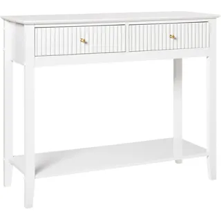 Beliani Konsolentisch Weiß Assisi , Holzwerkstoff , 100x80x35 cm , Wohnzimmer, Wohnzimmertische, Konsolentische