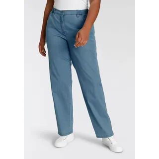 Straight-Jeans KJBRAND "Babsie", Damen, Gr. 42, N-Gr, blau (denim bleach), Denim/Jeans, Obermaterial: 78% Baumwolle, 18% Polyester, 4% Elasthan, unifarben, straight fit lang, Jeans Straight-Jeans, mit Stretch