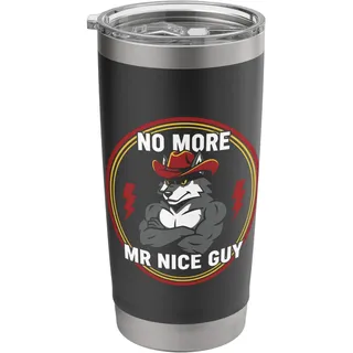 Nicht mehr Mr. Nice Guy Lustiges Alpha-Wolf-Meme Unhinged Brainrot Doppelwandiger Edelstahl-Thermobecher