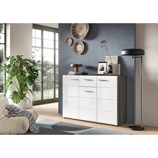 INOSIGN Sideboard »Rumba, Breite 120cm, in Rauchsilber Nachbildung/Weiß Hochglanz«, Kommode, Sideboard, Schrank