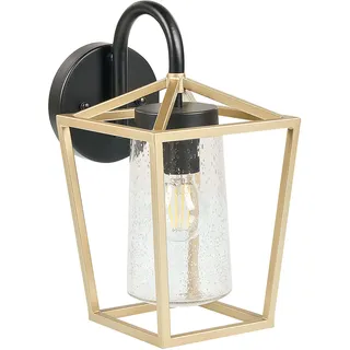 Beliani Außenwandleuchte Gold