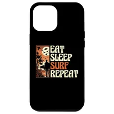 Hülle für iPhone 14 Pro Max Eat Sleep Surf Repeat Surfing Surfboard Surfer Wave Surfer