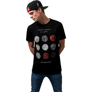 MERCHCODE Jungen Mt426-twenty One Pilots Pattern Circles Tee T-Shirt, Schwarz, S EU