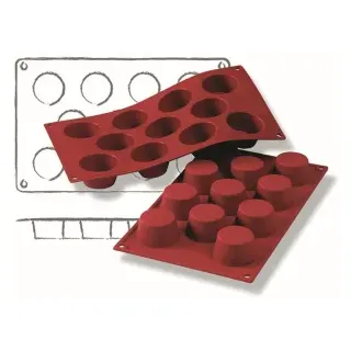SCHNEIDER Silikon-Backform, Mini-Muffin, rot, Hochwertiges und lebensmittelechtes Silikon mit Antihaftwirkung, Höhe: 28 mm, Ø 51 mm