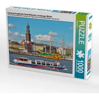CALVENDO Puzzle Hamburg Hauptkirche Sankt Michaelis, Hamburger Michel 1000 Teile Puzzle quer | 1000 Teile Lege-Größe 64x48cm Foto-Puzzle für glückliche Stunden
