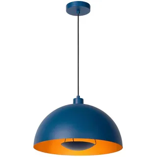 LUCIDE Siemon, Blau Metall, rund,rund, 150 cm RoHS, Reach, höhenverstellbar, Lampen / Pendelleuchten - Ø 40 - 1xE27 -