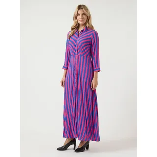 Yas YASSAVANNA Hemdblusenkleid Bunt Fuchsia Fedora/Stripes Blue S