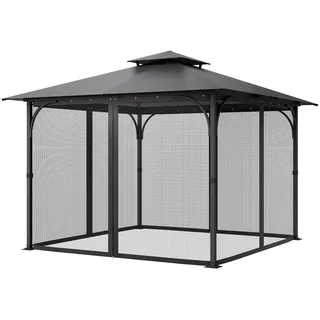 Vevor Moskitonetz für Pavillon 4 Stück 3,05 x 3,05 x 2,04 m Schwarz