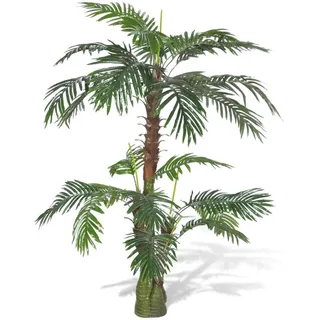 vidaXL Künstliche Pflanze Cycas-Palme 150 Cm , Grün , Holz , 150 cm , Dekoration, Blumen & Blumentöpfe, Kunstpflanzen