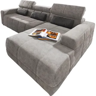 DOMO collection Ecksofa »Brandon große Ausführung B/T/H: 289/177/80 cm, auch in Leder und Cord« mit Kopfteilverstellung, wahlweise Sitztiefenverstellung, L-Form DOMO collection