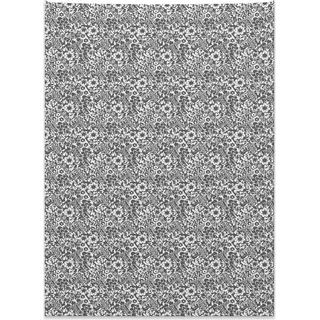 Abakuhaus Damast Wandteppich, Gänseblümchen blüht Paisley aus Weiches Mikrofaser Stoff Kein Verblassen Klare Farben Waschbar, 110 x 150 cm, Dunkle Taupe Weiß - Weiß