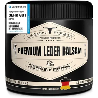 URBAN FOREST Lederpflege Balsam mit Bienenwachs & Avocado-Öl 500ml | Premium Lederfett für Auto, Sofa & Couch, auch für Jacke, Handtaschen & Schuhe, ideal für Sattel & Motorradbekleidung