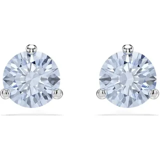 Swarovski Solitaire Ohrstecker, Rundschliff, Blau, Rhodiniert