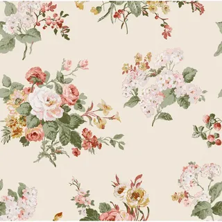 Laura Ashley Rosemore Pale Sable Vliestapete 10,05 x 0,52 m 0 g Beige/Rosa