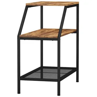 Vicco Anstelltisch Fyrk Eiche Schwarz 30 x 60 cm mit 2 offenen Ablagen