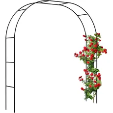 Relaxdays Rosenbogen, Metall, Torbogen Garten, H: 250 cm, 2 Breiten: 235 oder 180 cm, Rankhilfe Kletterpflanzen, schwarz
