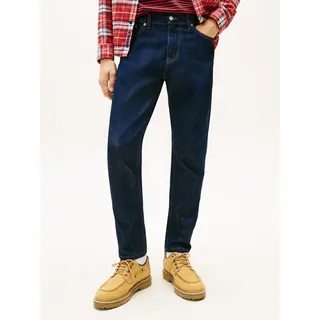 Slim-fit-Jeans TOMMY JEANS "Austin Slim Tapered", Herren, Gr. 32, Länge 32, schwarz denim, Denim/Jeans, Obermaterial: 99% Baumwolle, 1% Elasthan, regular fit lang, Jeans Slim-fit-Jeans, zum Knöchel hin schmaler werdende Jeans mit mittlerer Leibhöhe