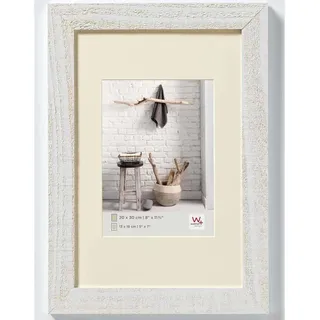 walther design Bilderrahmen polarweiss 20 x 30 cm mit Passepartout, Home Holzrahmen HO030V