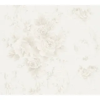 A.S. Création Vliestapete Romantico Blumen Silber FSC®