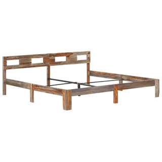vidaXL Massivholzbett ohne Matratze 200x200 cm - Grau